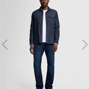 7 for all Mankind Men's Dark Blue Denim Shirt and Jeans mens 32